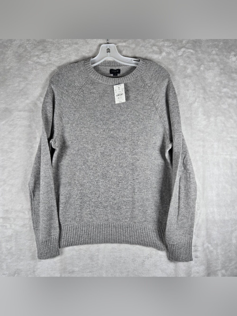 J. Crew Crewneck Sweater Mens Sz Small Knitted Gray Pullover Lambswool Blend NWT